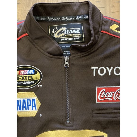 Vtg NASCAR UPS Dale Jarrett 44 S/S 1/4 Zip Men’s L Crew Shirt Chase Authentics - Picture 5 of 9